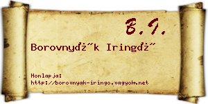 Borovnyák Iringó névjegykártya